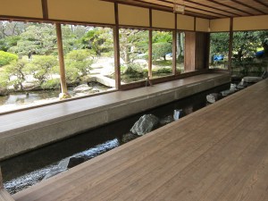 House with water running through it.
