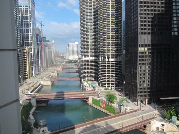 View of Chicago River from my hotel room